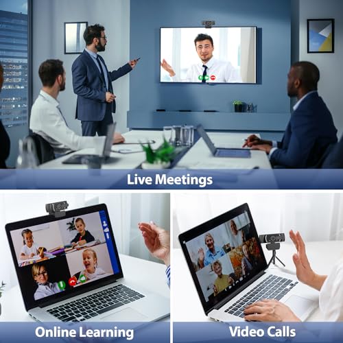 4K Webcam for PC & Mac, Tiny USB Streaming Camera with PDAF Autofocus, Dual Omnidirectional Noise-Canceling Microphones, Auto Low-Light Correction, Works with Zoom, Teams, Google Meet & Twitch