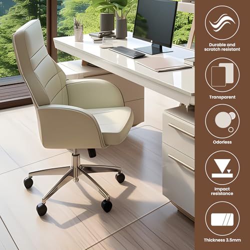 XINQIDAI Office Chair Mat - Heavy Duty, 47"x32", 1/7" Thick, Flat Shipping, Suitable for Carpet and Hardwood Floor