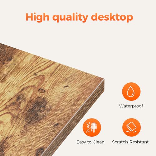 Mericonia 66 inch Large L Shaped Desk, Simple Corner Gaming Desk with CPU Stand & Hooks, Computer Desk for Home, Bedroom & Office Workspace, Rustic Brown