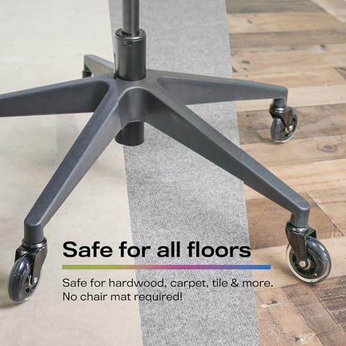 The Office Oasis Original Roller Style Office Chair Wheels (As Seen On PBS) - Smooth & Quiet Casters - Safe for Hardwood Floors & Carpet - Easy Installation with Universal Fit - Set of 5 - Rainbow