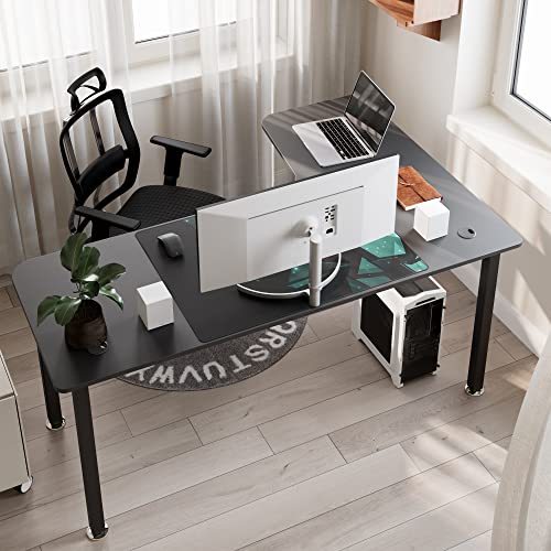 EUREKA ERGONOMIC L Shaped Gaming Desk, 61 Inch Corner Computer Desk, Modern Office Study Writing Desk, Home Gaming Table with Mouse Pad & Cable Management, Sturdy Metal Frame, Easy to Assembly, Left