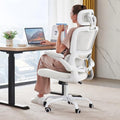 TRALT Office Chair Ergonomic Desk Chair, 330 LBS Home Mesh Office Desk Chairs with Wheels, Comfortable Gaming Chairs (White White)