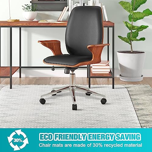 BesWin Office Chair Mat for Carpeted Floors, 60" X 48" Transparent Desk Chair Mat for Low Pile Carpets, Plastic Floor Mat for Office Chair on Carpet for Work, Home, Gaming, Easy Glide (Rectangle)
