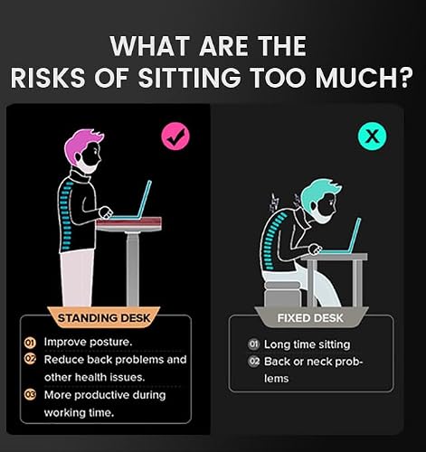 GTPLAYER Electric Standing Desk, Gaming Desk with LED Lights, Height Adjustable - RGB Computer Desk with Mouse Pad for Home, Office