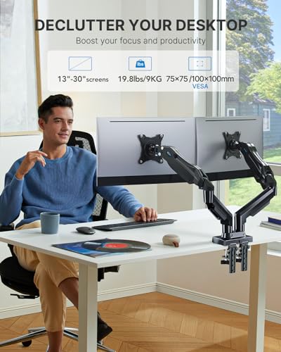 HUANUO Dual Monitor Stand for 13 to 35 inch & HUANUO Dual Monitor Mount for 13 to 30 Inch Computer Screen