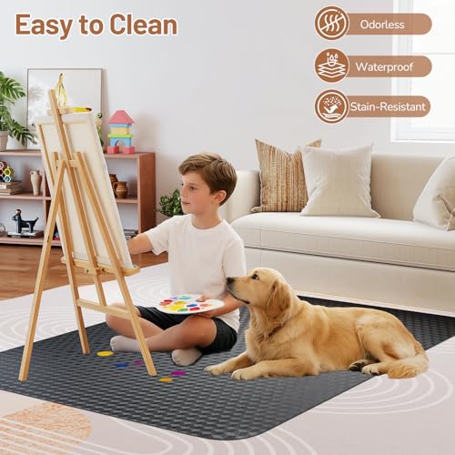 Office Chair Mat for Low Pile Carpet with Lip, 48" x 60" Clear Plastic Heavy Duty Floor Protector, Smooth Glide Desk Chair Mat for Rolling Chairs, Computer Chair Mat for Home Office, Gaming-Black