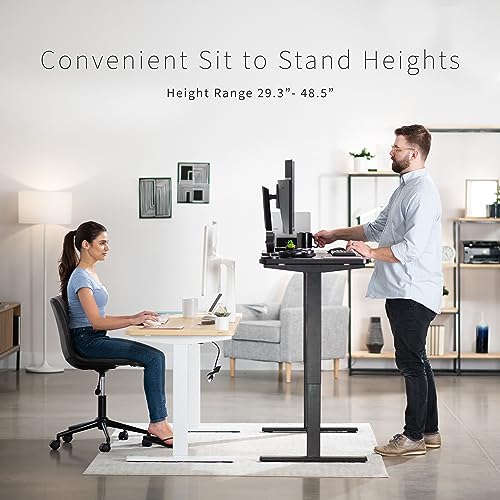 VIVO Electric 60 x 24 in Standing Desk, Memory Height Adjustment, 1B Series, Holds 220 lbs, One-Piece Black Top, Black Frame, DESK-KIT-1B6B