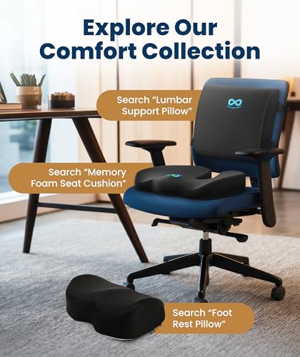 Everlasting Comfort The Original Lumbar Support Pillow for Office Chair - Improves Posture, Promotes Back Pain Relief - Superior Back Support for Gaming and Desk Chairs - Lumbar Pillow for Car, Couch