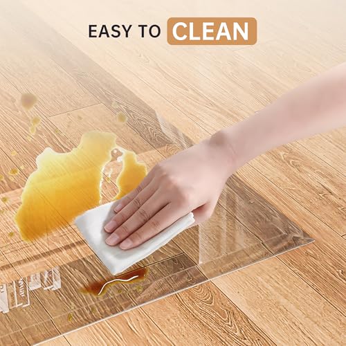 55“x46” Beveled Edge Tempered Glass Chair Mat, 5MM Thick, 1000Lbs Weight Capacity, Clear Ultra-Smooth, Suitable for Hardwood Floors & Carpet, Anti-Scratch Anti-Yellow, Home Office Use