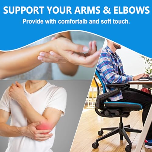 Dpwrrot Office Chair Replacement Armrest Arm Pads Caps Fit Univeral Desk Chair Arms 4" Mounting Hole with Mounting Hole Patterns Screws (1 Pair) Black