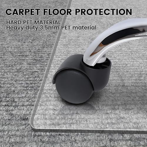 XINQIDAI Office Chair Mat - Heavy Duty, 47"x32", 1/7" Thick, Flat Shipping, Suitable for Carpet and Hardwood Floor