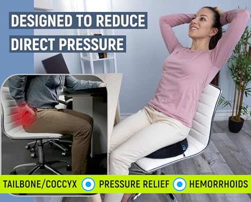 PT ENDORSED Donut Pillow for Tailbone Pain Relief Cushion - Coccyx & Hemorrhoid Pillow for Sitting - Donut Seat Cushion for Pressure Relief, Prostate, Postpartum, Pressure Sores, Lifting Cushions