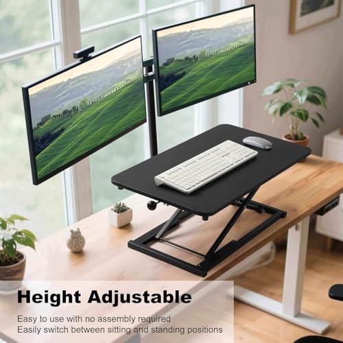 Rxrpexjke Height Adjustable Standing Desk Converter,Keyboard Riser for Stand Up Desk Riser,Computer Keyboard Stand for Desktop,Computer Workstations Home Office Portable Table Black Size 23.6 Inch