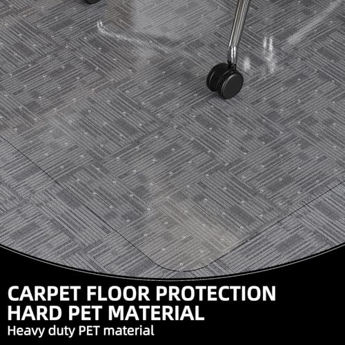 KAISLE Office Chair Mat for Carpet, 32x48 Heavy Duty Clear Plastic Rolling Chair Mat for Carpet Floor, Under Computer Desk Chair Floor Mats Protector Carpeted Floors