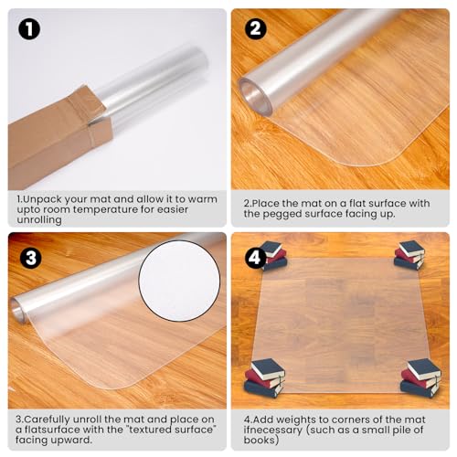 Office Chair Mat for Hardwood Floor: 63"x 51" Extra Large Floor Mat for Rolling Chair and Computer Desk, Clear Chair Mat Heavy Duty Plastic Protector for L Desk, Home, Gaming Easy Glide