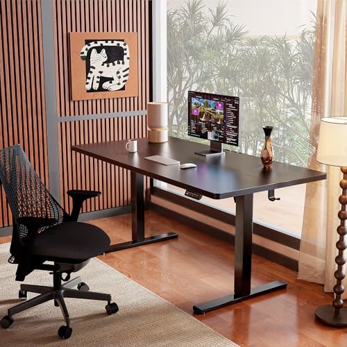 ErGear Height Adjustable Electric Standing Desk, 48 x 24 Inches Sit Stand up Desk, Memory Computer Home Office Desk, Black