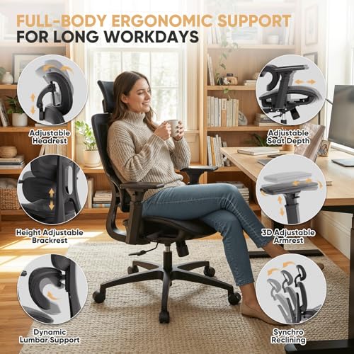 Magshion Mesh Office Chair, Ergonomic Desk Chair, Swivel Executive Chair