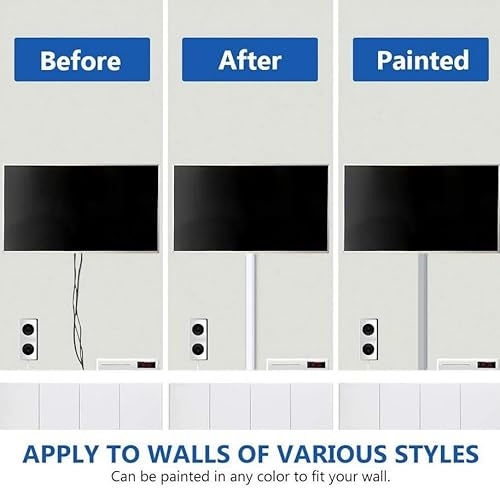 Delamu Cord Hider, 157in Wire Covers for Cords on Wall, Premium Cable Hider Cord Covers for Wires, Cable Management Wire Hiders for TV, Cable Raceway Kit, W0.95 H0.55in, White