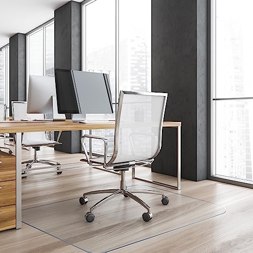 Yecaye Office Chair Mat for Hardwood Floor, 36" x 48" Clear Computer Desk Chair Mat, PVC Heavy Duty Floor Protector for Rolling Chairs, 0.07''(1.7mm) Thick Floor Mat (Transparent, 36" x 48")