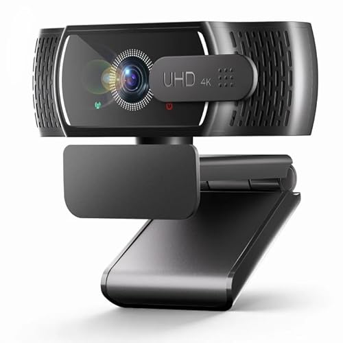 4K Webcam for PC & Mac, Tiny USB Streaming Camera with PDAF Autofocus, Dual Omnidirectional Noise-Canceling Microphones, Auto Low-Light Correction, Works with Zoom, Teams, Google Meet & Twitch