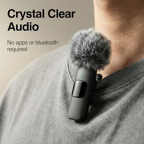 Mini Mic Pro (Latest Model) – #1 Microphone for iPhone & Android, Wireless Mini Microphone, ClearVoice™, Noise Cancelling, Lavalier Mic for TikTok, YouTube & Interviews