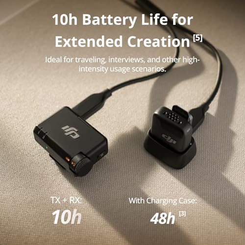 DJI Mic Mini (1 TX + 1 RX), Wireless Lavalier Microphone for iPhone/Camera/Android, Ultralight, Detail-Rich Audio, Noise Cancelling, Automatic Limiting, Vlog, Streaming, 400m Transmission