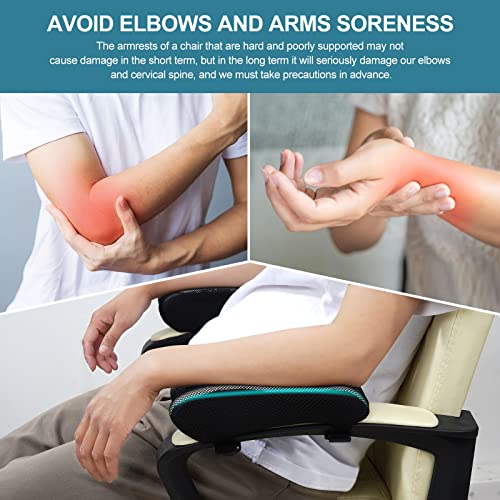 XIFUUXI Office Chair Armrest Pads, Cooling Gel Computer Chair Arm Pads, Memory Foam Ergonomic Armrest Cushion for Gaming (2 Pack)