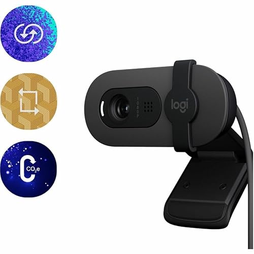 Logitech 960001580 Brio 100 1080p Full HD Webcam (Graphite) (Renewed)