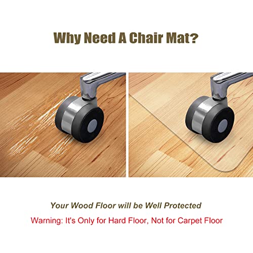 Kuyal Clear Chair Mat, Hard Floor Use, 48" x 30" Transparent Office Home Floor Protector mat Chairmats (30" X 48" Rectangle)