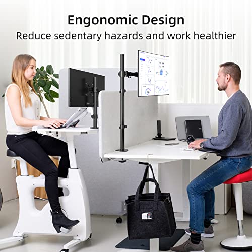Suptek Single Monitor Arm Desk Mount Fully Adjustable Monitor Stand for 1 / One Screen up to 32 inch Extra Tall 31.5 inch Pole,Black (MD6821)