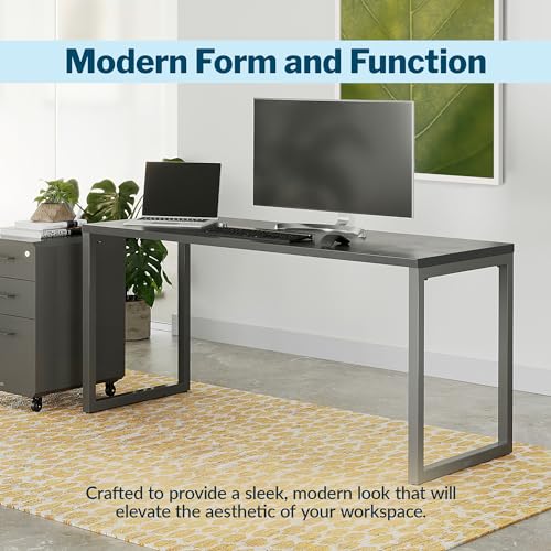 Vari Table 60x24 - Modern Computer Desk with Durable Laminate Finish and Slim Legs - Ideal for Gaming, Home, or Office - Stand-Alone Workstation or Corner Side Table - Black