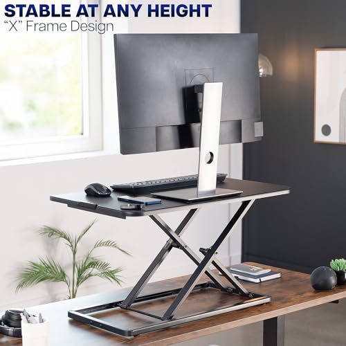 VIVO Black 29 inch Single Top Standing Desk Converter, DESK-V000U