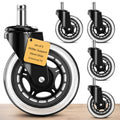 Office Chair Wheels Replacement, 5PC- Universal Fit 3 Inch Casters for Office computer Chairs, Safe for All Floors, Desk wheels for office chair, Smooth & Quiet Glide, Scratch-Resistant, Quick Install