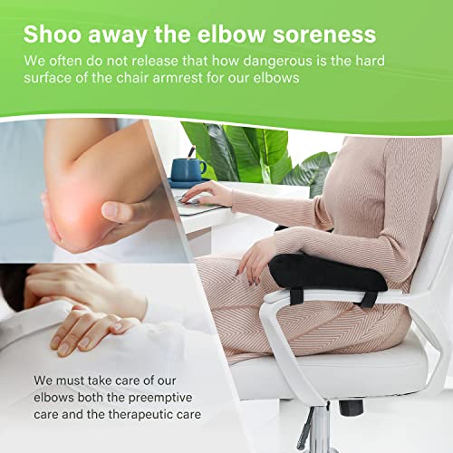 LargeLeaf Chair Ergonomic Armrest Pads Elbow Pillow Pressure Relief Office Chair Gaming Chair armrest with Memory Foam armrest Pads 2-Piece Set of Chair (Memory Foam)