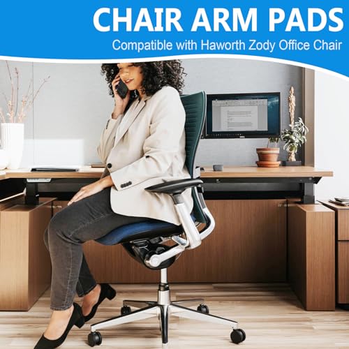 Arm Pads Caps Replacement, Chair Armrest Pads Compatible with Haworth Zody Office Chair 1 Pair (Black)