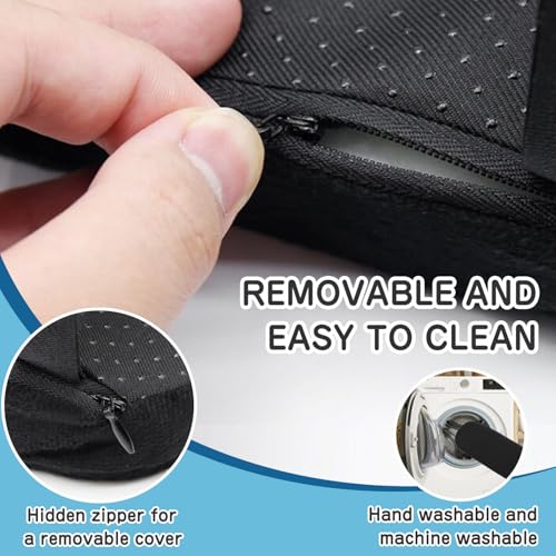 SERENIFIA Office Chair Armrest Covers – Memory Foam Armrest Pads Ergonomic Forearm Support Pillow with Non-Slip Cushion for Office Chairs Gaming Chairs Wheelchairs (Black, Set of 2)