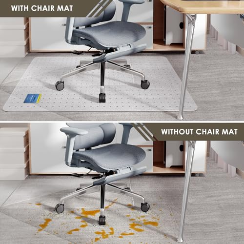 Azadx Heavy Duty Office Chair Mat for Carpet 32" x 48" Hard Material Chair Mat for Carpeted Floor Slip Resistant Carpet Protector for Home Office Easy Glide Desk Floor Mat for Office Chair on Carpets