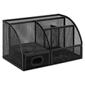 Amazon Basics Mesh Pen Holder and Desktop Desk Organizer, Office Caddy Storage for Writing Utensils, 9.1 x 5.9 x 5.5 inches, Black