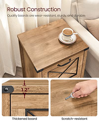 VASAGLE File Cabinet, Filing Cabinet with 2 File Drawers, Printer Stand, Fit A4, Letter Size, Hanging File Folders, Modern Farmhouse Style, for Home Office, Honey Brown UOFC048T41