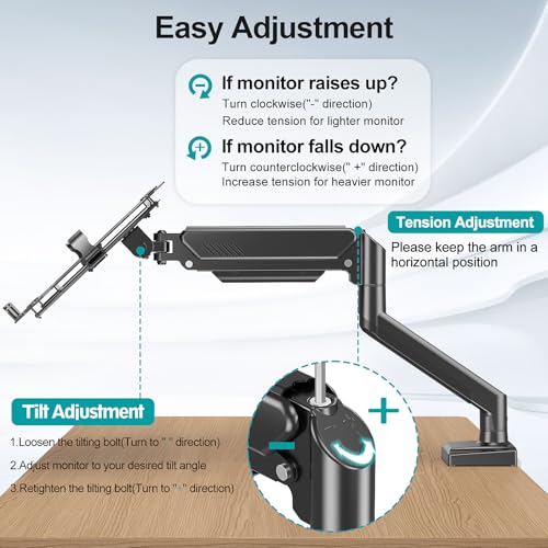 MOUNT PRO Laptop Arm Mount for Desk, 2 in 1 Function Monitor Laptop Stand, Fits Max 17" Notebook and 32" Computer Screen, Aluminum Single Monitor Holder with Adjustable Tray, Holds up to 22lbs