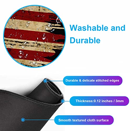 US Flag Anti Slip Waterproof Mouse Mat, Laptop and Home Office Desk Mat