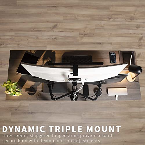 VIVO Triple LCD Monitor Desk Mount Stand Heavy Duty and Fully Adjustable, 3 Screens up to 30 inches STAND-V003T