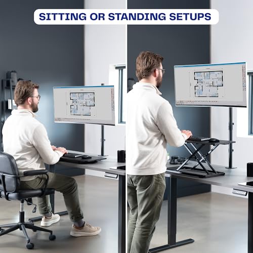 VIVO Single Monitor Desk Mount, Extra Tall Fully Adjustable Stand for 1 LCD Screen up to 32 inches, Ultra Wide Screens up to 38 inches, 22 lbs Capacity, STAND-V001T