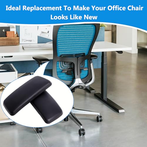 Arm Pads Caps Replacement, Chair Armrest Pads Compatible with Haworth Zody Office Chair 1 Pair (Black)