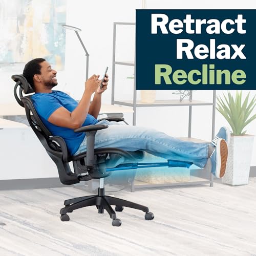 Vari ComfortFlex Office Chair (Gen 2) - Ergonomic Chair with Dynamic Lumbar Support - Adjustable Headrest and Retractable Leg Rest - Fully Customizable for Home or Office