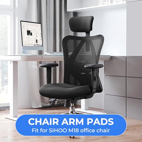 SINOLUXE Armrest Pads Replacement for Sihoo M18 Chair -Ergonomic Chair armrest Parts, arm Pads caps for SIHOO M18 Chair,Black