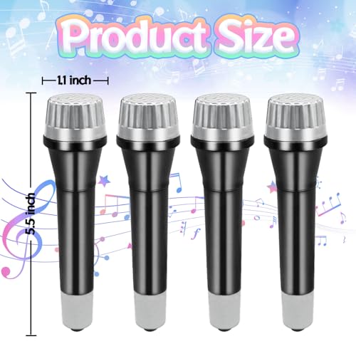 Eerrhhaq 16 Pack Fake Toy Microphones Set,Plastic Microphone Prop,Play Microphone for Kids,Pretend Microphone for Karaoke Stage Costume Role Birthday Party Favors,5.7 Inches Tall