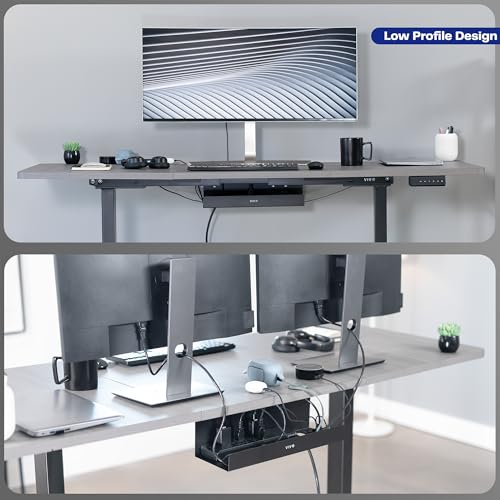 VIVO Under Desk 17 inch Extra Deep Cable Management Tray, Power Strip Holder, Cord Organizer, Wire Tamer for Office and Home, Black, DESK-AC16-1C