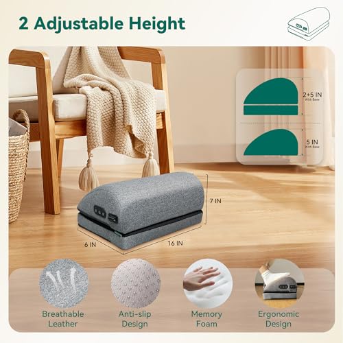 Snailax Heated Foot Rest Under Desk at Work, FSA Eligble Desk Foot Stool with Heat & Vibration Massage, Fathers Day Dad Gifts for Men, Foot Warmer Feet Heater for Office Chair, Gaming Home Use
