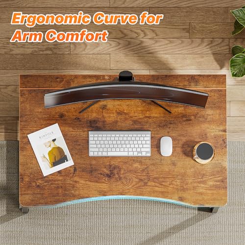 Huuger Folding Desk for Small Spaces, 31.5 Inch Foldable Computer Table, for Home Office, Study, Bedroom, Dorm, Space Saving, Small Writing Work Office Computer Desk, Easy to Fold, Rustic Brown
